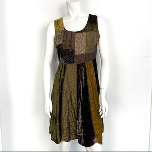 Vintage René Derhy Fairy Grunge Patchwork Velvet Boho Dress